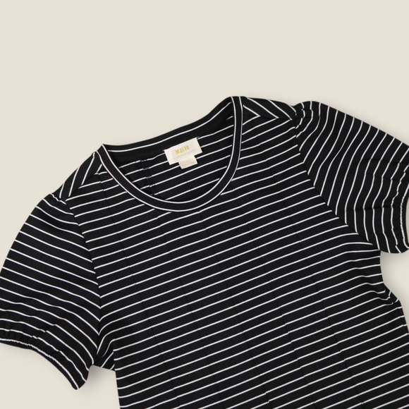 Maeve by Anthropologie Corset Peplum Top Womens Green Stripe Coquette Size S - Picture 1 of 9